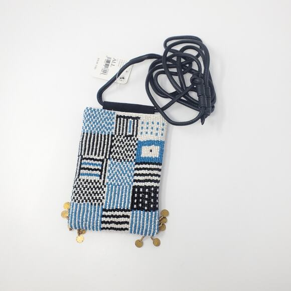 Free People Bobbi Beaded Crossbody In black motif New with tags - Picture 1 of 6